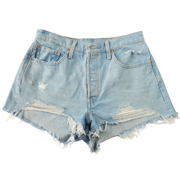 Levi's Pants - Levi's Light Blue Distressed 501 Jean Shorts size 32